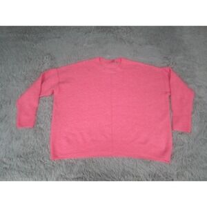 Vince Camuto Womens Sweater Large Pink Knit Casual Crew Neck Acrylic Polyester